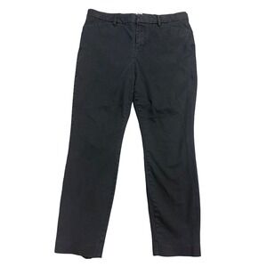 Gap Signature Skinny Ankle Khaki Black Stretch Pants Womens 12 Mid Rise Tapered